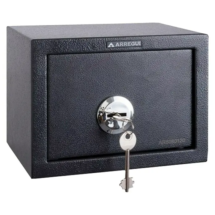 Arregui Caja fuerte T-17K - L x An x Al: 17 x 23 x 17 cm, Tipo de cerradura: Cerradura de seguridad con doble paletón
