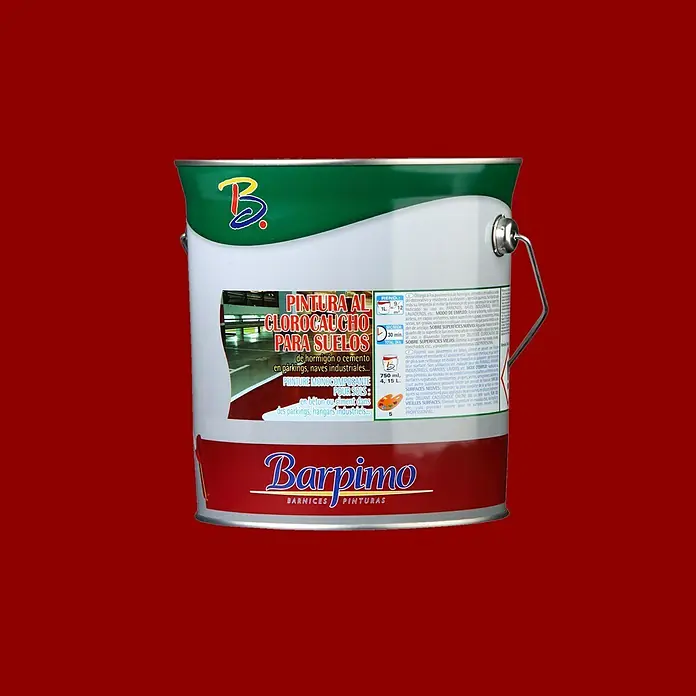 Barpimo Pintura para suelos al clorocaucho - Rojo, 4 l, Mate sedoso
