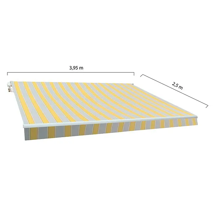 SmartSun Toldo de brazos articulados Original Kit Poliéster - Amarillo / gris, Ancho: 4 m, Caída: 2,5 m
