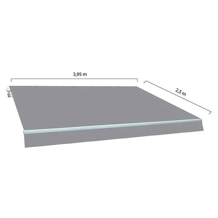 SmartSun Toldo de brazos articulados Original Kit Acrílico - Gris, Ancho: 4 m, Caída: 2,5 m