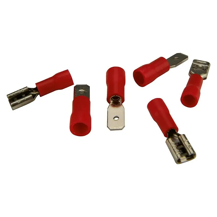 Voltomat Terminal fastón 4,8 - 4,8 mm, Sección: 0,5 - 1,5 mm², 20 x Surtido de terminales fastón, Rojo