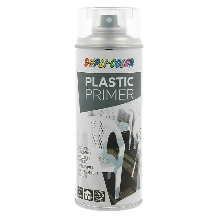 Dupli-Color Basic Kunststoffgrundierung - Farblos, 400 ml, Schnelltrocknend - Vorderansicht
