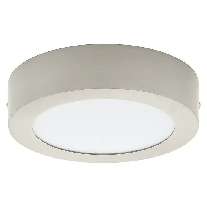 Eglo Led-plafondlamp, rond Fueva 1 - 10,9 W, Nikkel mat, Ø x h: 17 x 4 cm - Vooraanzicht