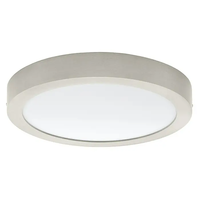 Eglo Led-plafondlamp, rond Fueva 1 - 24 W, Ø x h: 30 x 4 cm, Nikkel mat, Neutraal wit - Vooraanzicht