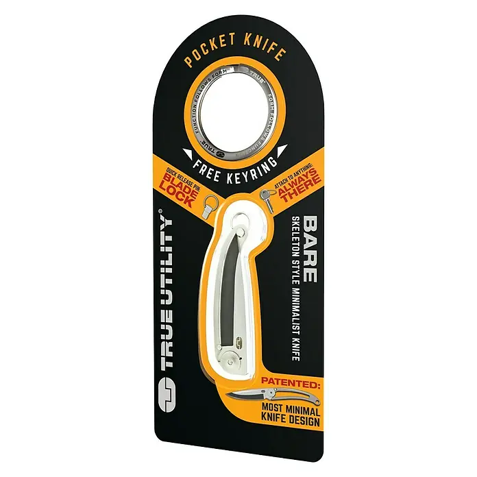 True Utility Navaja de bolsillo Bare - Longitud de la hoja: 48 mm, Acero inoxidable 420 - Vista frontal