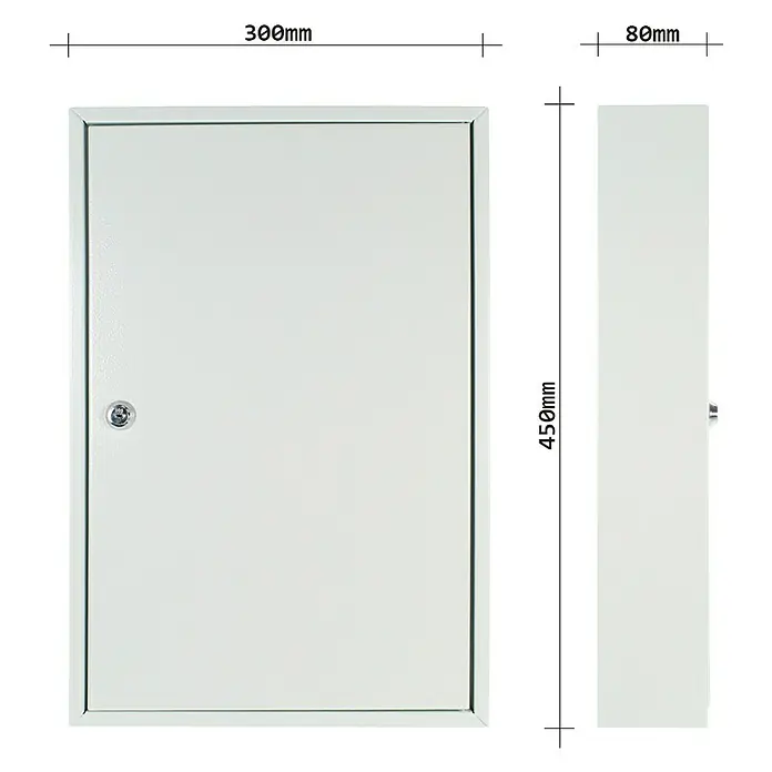 Rottner Schlüsselkasten S 64 - Geeignet für: 64 Schlüssel, L x B x H: 8 x 30 x 45 cm, Zylinderschloss