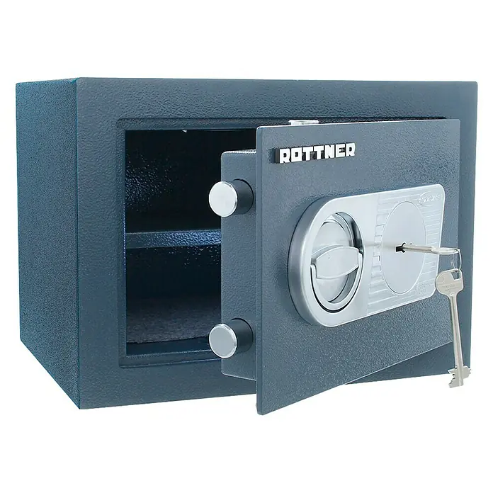Rottner Möbeltresor Samoa - L x B x H: 28 x 37 x 27 cm, Doppelbart-Hochsicherheitsschloss, Anthrazit