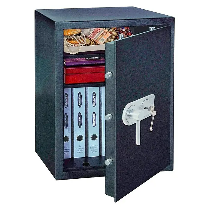 Rottner Möbeltresor Samoa - L x B x H: 41 x 49 x 66 cm, Doppelbart-Hochsicherheitsschloss, Anthrazit