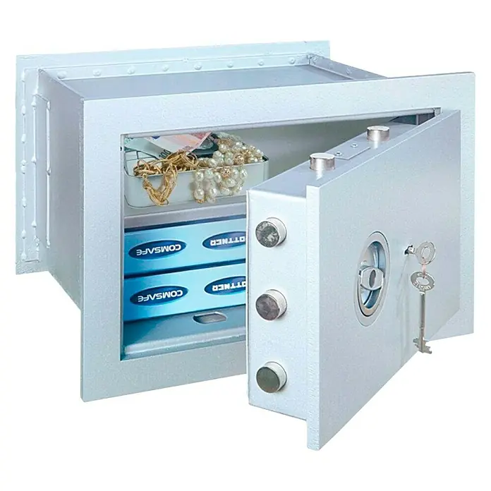 Rottner Wandtresor Stone - Elektronisches Zahlenschloss, L x B x H: 38,5 x 49 x 43 cm, Weiß