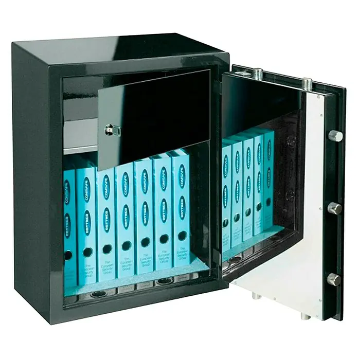 Rottner Möbeltresor Design - L x B x H: 41 x 49 x 66 cm, Elektronisches Zahlenschloss, Schwarz