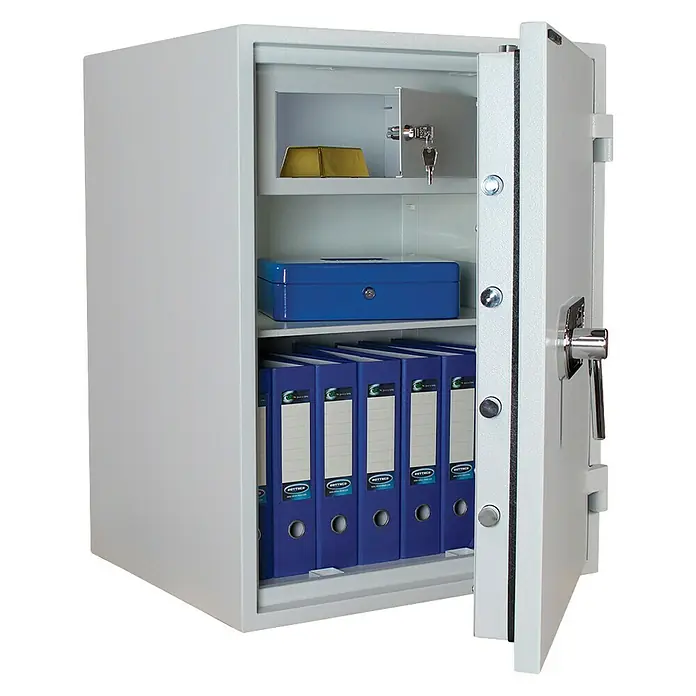 Rottner Brandschutztresor Opal Fire Premium - Elektronisches Zahlenschloss, L x B x H: 55 x 65 x 84 cm, Lichtgrau