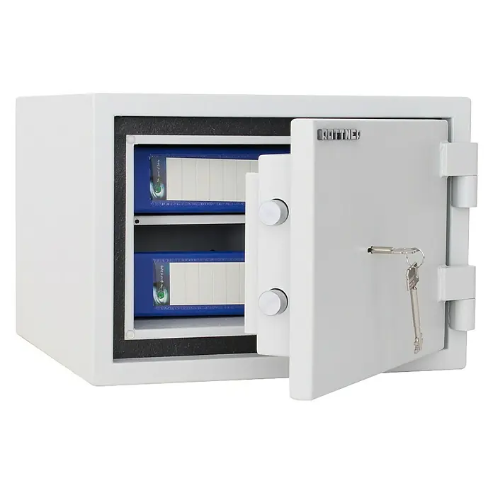Rottner Feuerschutztresor Fire Safe - 45 x 44,5 x 31,5 cm, Doppelbart-Hochsicherheitsschloss