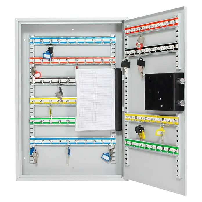 Rottner Schlüsselkasten S 100 - L x B x H: 80 x 38 x 55 cm, Geeignet für: 100 Schlüssel, Elektronisches Zahlenschloss