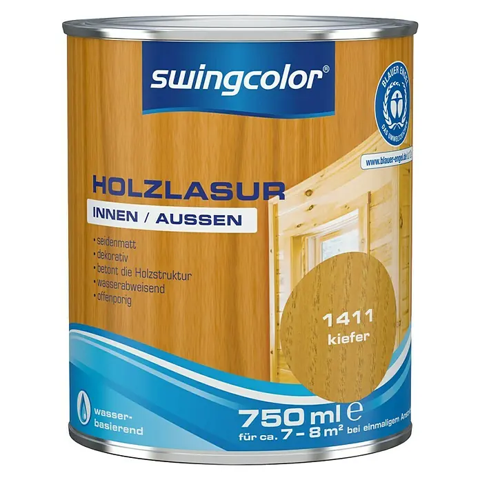 swingcolor Holzlasur - Kiefer, 750 ml, Seidenmatt - Vorderansicht