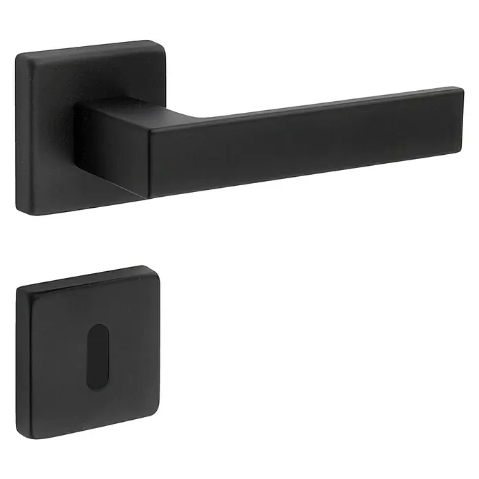 Diamond Doors Zimmertürgarnitur Savannah - Türstärke: 40 mm - 45 mm, Buntbart BB, Schwarz - Linke Seitenansicht