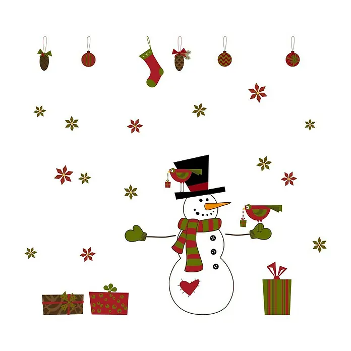 Vinilos para ventanas Navidad - Multicolor, 22 x 67 cm