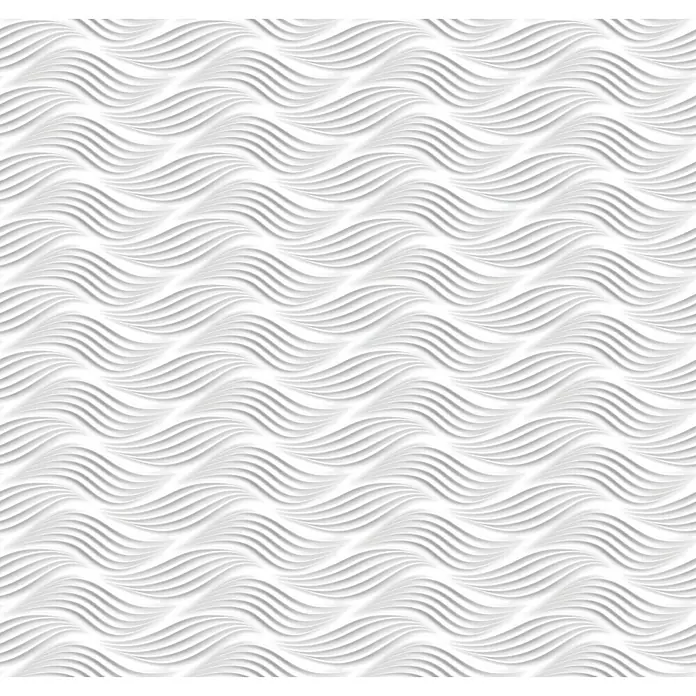 Papel pintado a metros Ceramics Ondas - Ancho: 67,5 cm, Blanco