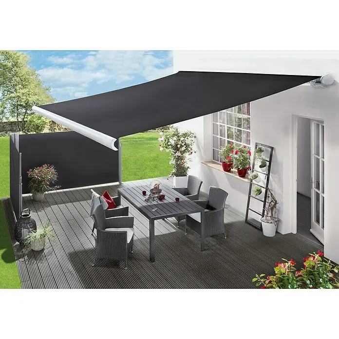 Sunfun Kazetna tenda - Antracit, Boja stalka: Bijele boje, Širina: 3,5 m, Izvlačenje: 3 m