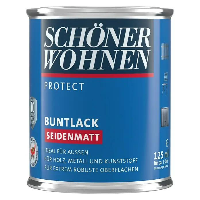 SCHÖNER WOHNEN-Farbe Protect Buntlack Protect - Muskatbraun, 125 ml, Seidenmatt - Vorderansicht