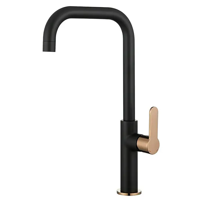 Rousseau Grifo de cocina Kanban - Negro/Oro rosa