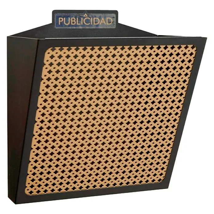 Arregui Cesta para publicidad E2303 - L x An x Al: 19 x 22 x 30,5 cm, Ocre, Negro, Acero