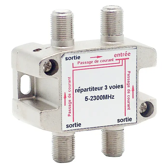 Metronic Distribuidor F 1 In 3 Out - x 3, Tipo de conexión: Conector F, Frecuencia: 5 - 2.300 MHz