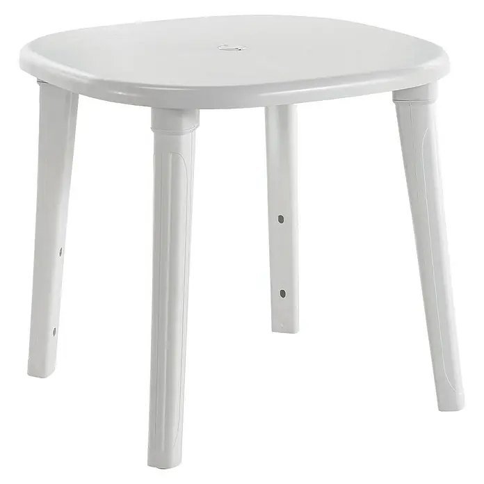 Mesa de jardín redonda Cancún - Ø x Al: 80 x 73 cm, Blanco