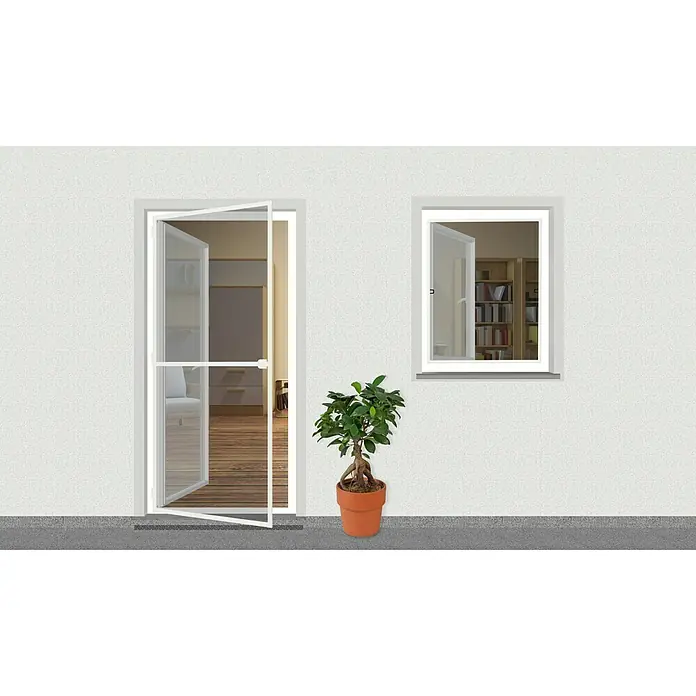 Windhager Insektenschutztür Mosquito Stop - B x H: 100 x 210 cm, Weiß, Schraubbefestigung