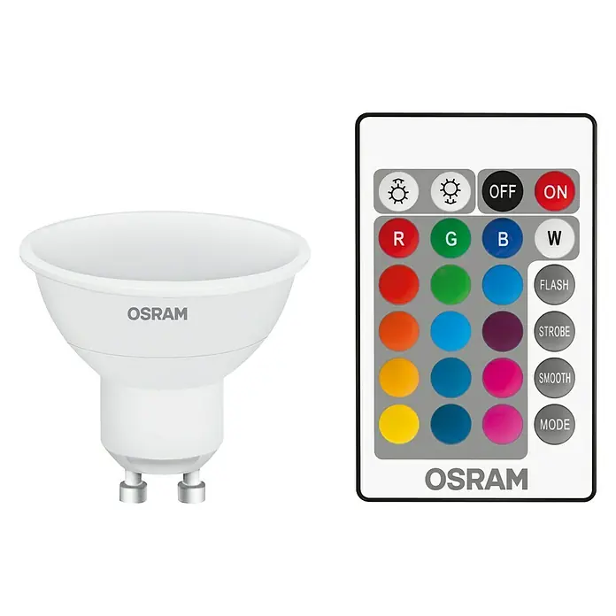 Osram Retrofit LED-Leuchtmittel-Set RGBW - 4,5 W, GU10, RGBW, Dimmbar - Ansicht von oben