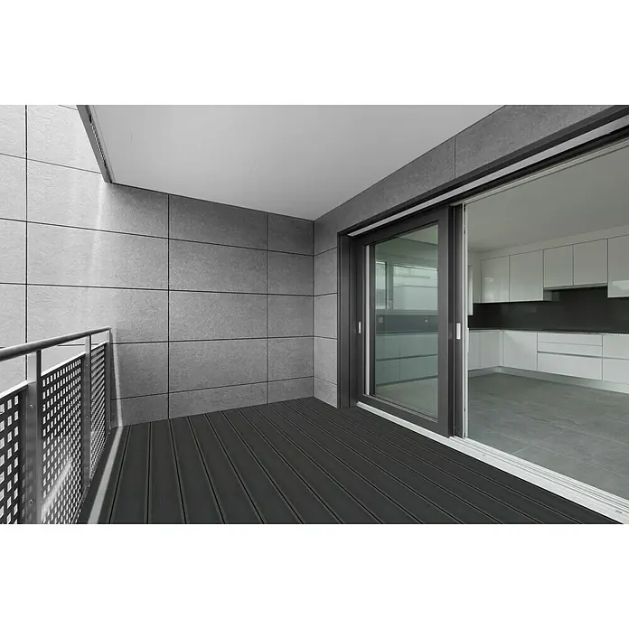 WPC-Terrassendiele Anthrazit - Anthrazit, 300 x 19 x 1,6 cm