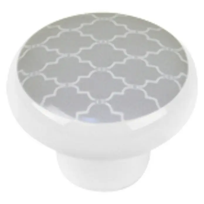 Rei Set de pomos para muebles Deco gris - 4 pzs., Ø x Al: 40 x 31 mm, Porcelana