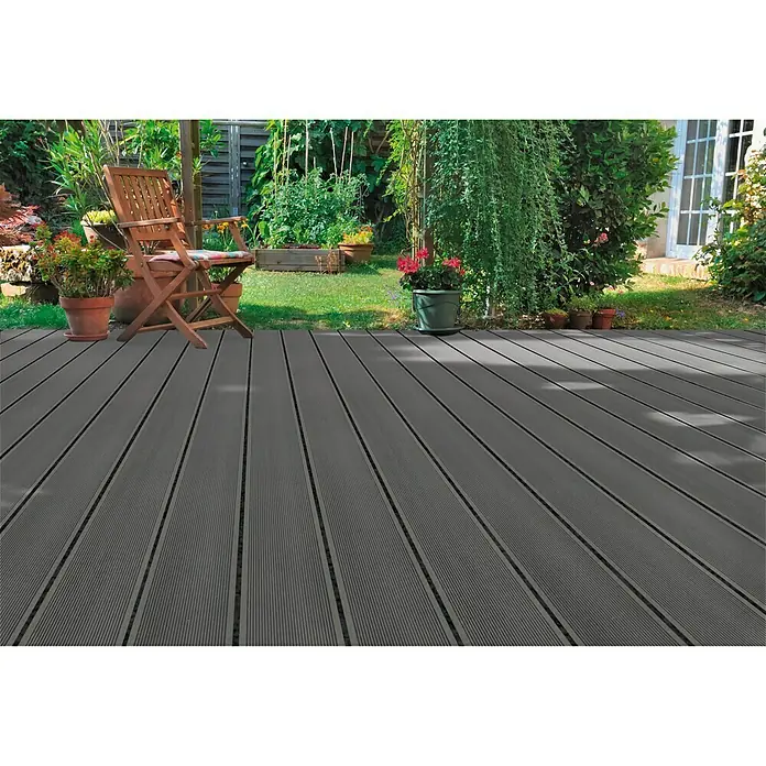 WPC-Terrassendiele Grey - Grau, 290 x 12 x 2 cm