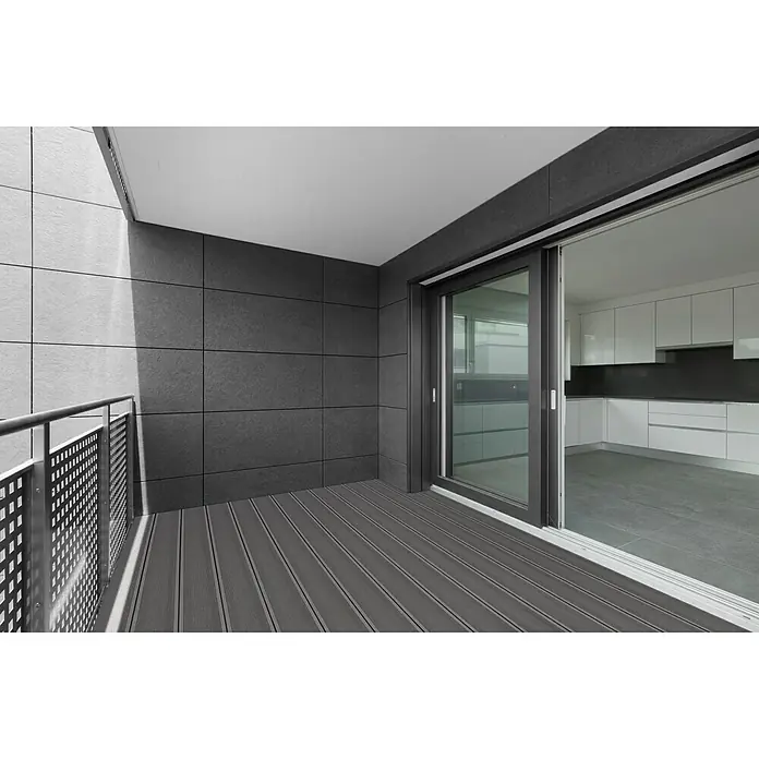 WPC-Terrassendiele Light Grey - Hellgrau, 300 x 19 x 1,6 cm