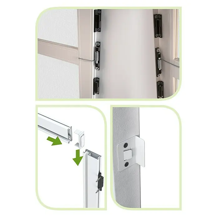 Mosquitera abatible - An x Al: 125 x 220 cm, Color bastidor: Blanco, Puerta exterior