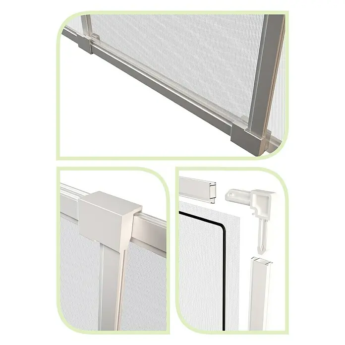 Mosquitera extensible - An x Al: 140 x 50 cm, Color bastidor: Blanco