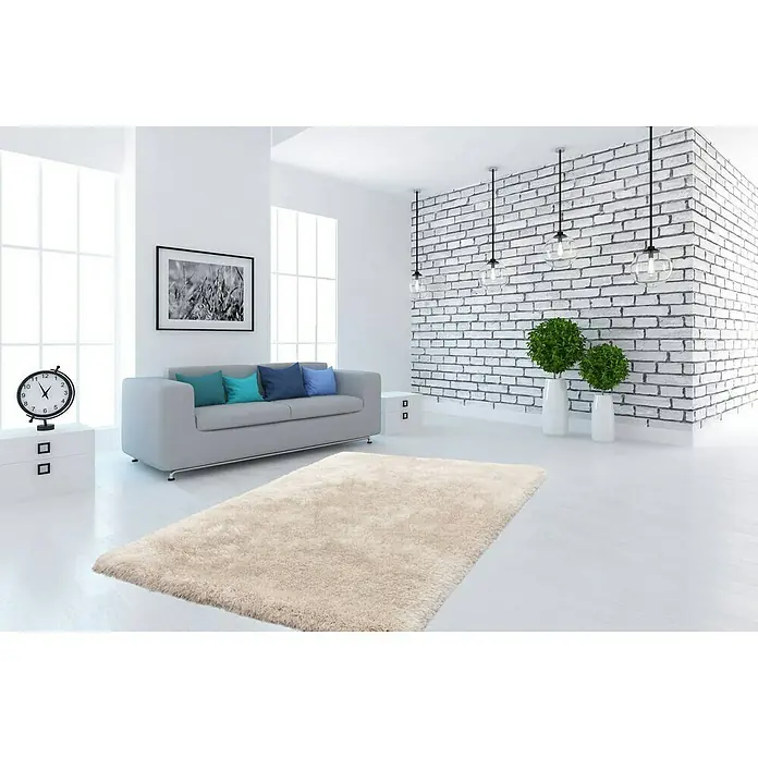 Kayoom Hochflorteppich Cosy - Elfenbein, 150 x 80 cm, 100 % Polyester - Stimmungsaufnahme