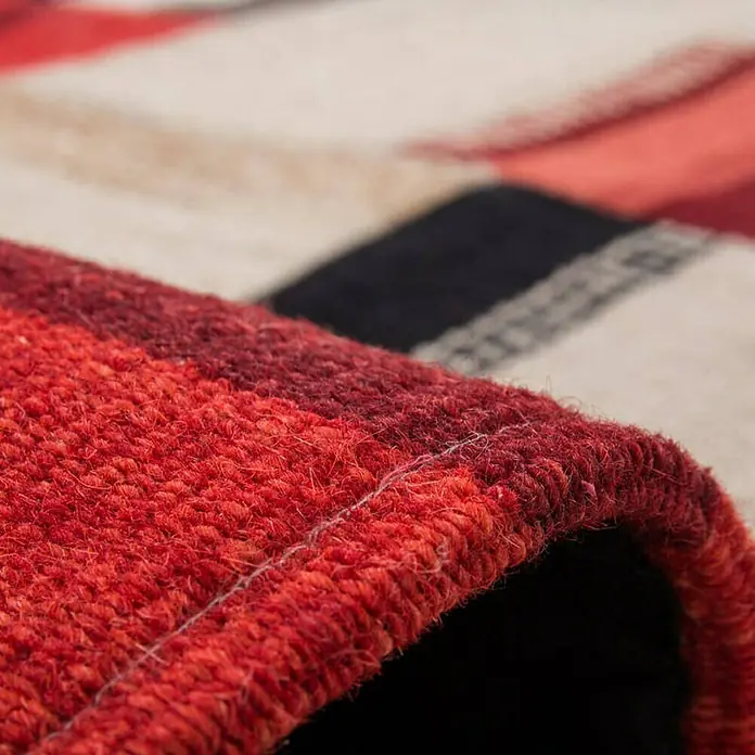 Kayoom Flachgewebeteppich Intenso 240 - Multi, 150 x 80 cm, 80 % Wolle, 20 % Baumwolle - Detailaufnahme