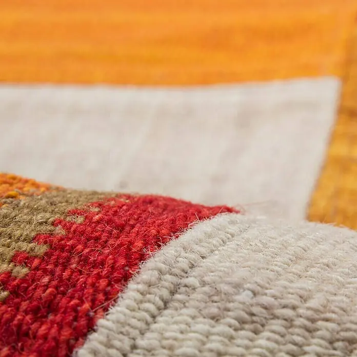 Kayoom Flachgewebeteppich Intenso 210 - Terra, 150 x 80 cm, 80 % Wolle, 20 % Baumwolle - Detailaufnahme