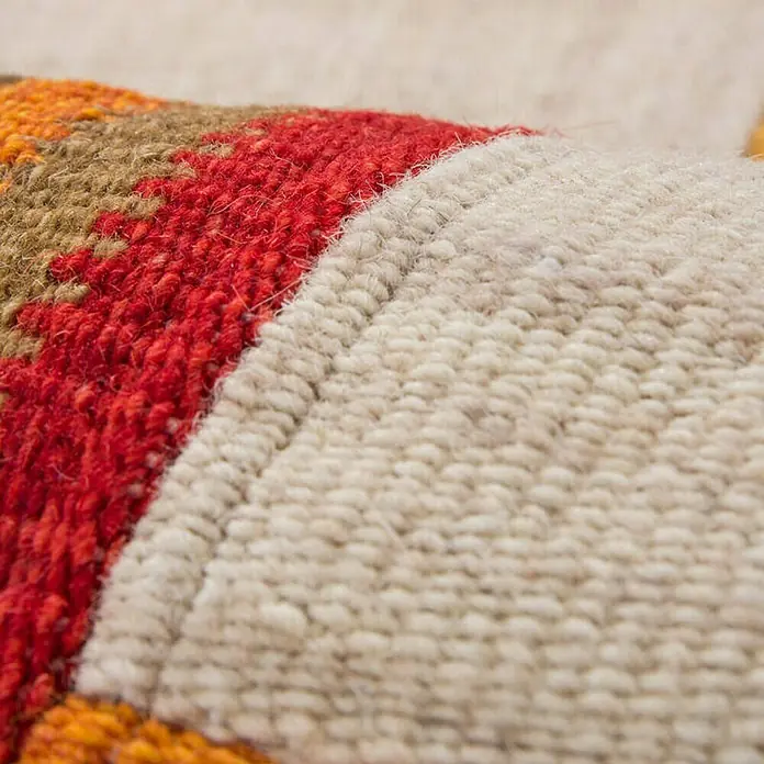 Kayoom Flachgewebeteppich Intenso 210 - Terra, 150 x 80 cm, 80 % Wolle, 20 % Baumwolle - Detailaufnahme