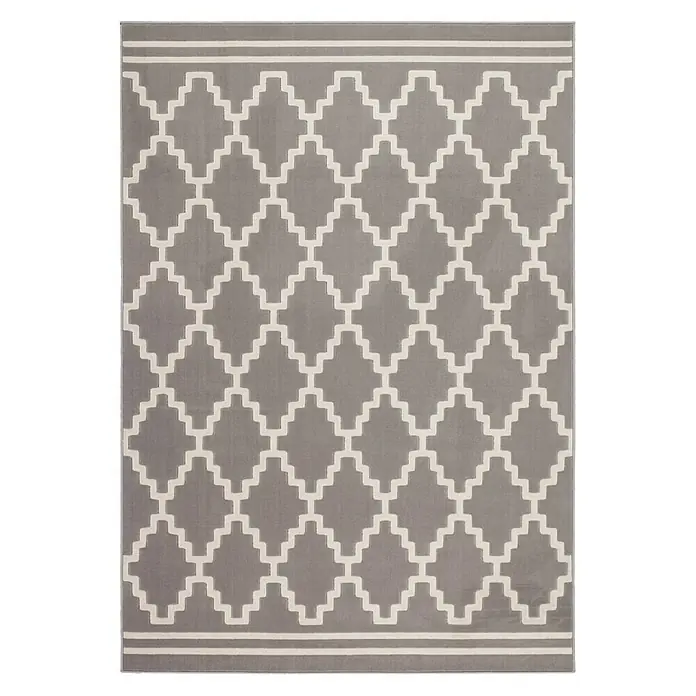 Kayoom Kurzflorteppich Lina 200 - Taupe/Elfenbein, 170 x 120 cm, 100 % Polypropylen - Ansicht von oben