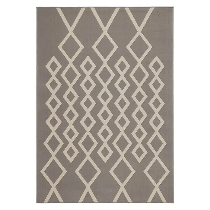 Kayoom Kurzflorteppich Lina 400 - Taupe/Elfenbein, 300 x 80 cm, 100 % Polypropylen - Ansicht von oben
