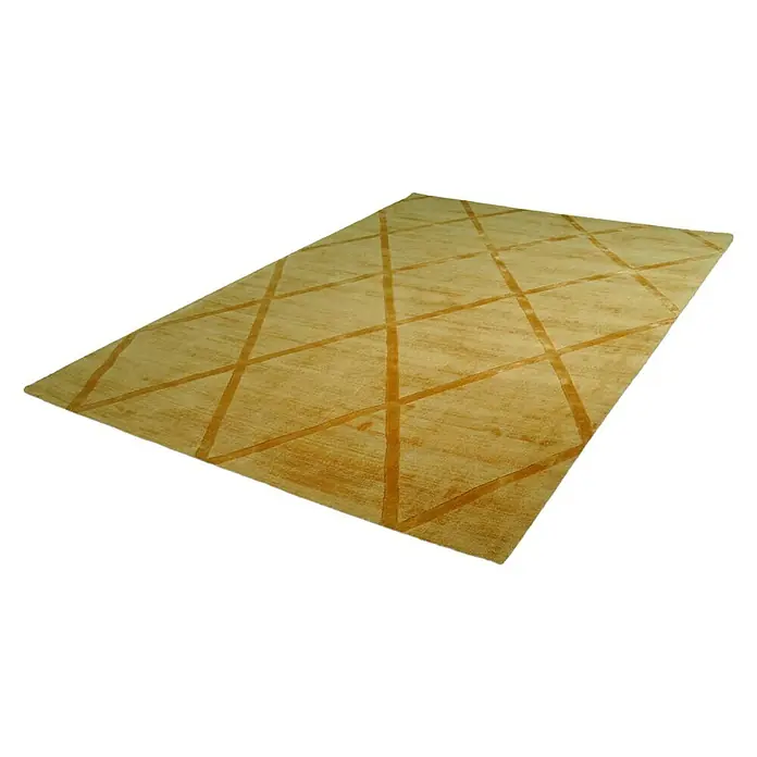 Kayoom Kurzflorteppich Luxury 210 - Gelb, 170 x 120 cm, 100 % Viskose - Linke Seitenansicht