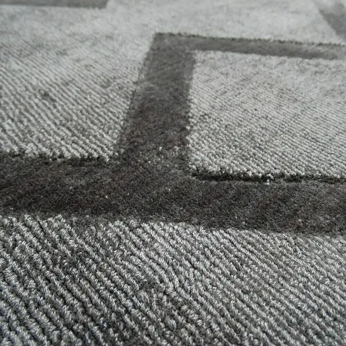 Kayoom Kurzflorteppich Luxury 310 - Grau, 150 x 80 cm, 100 % Viskose - Detailaufnahme