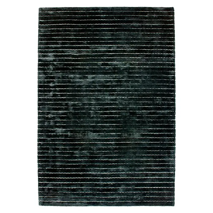 Kayoom Kurzflorteppich Prime - Anthrazit, 290 x 200 cm, 70 % Viskose, 30 % Wolle - Ansicht von oben