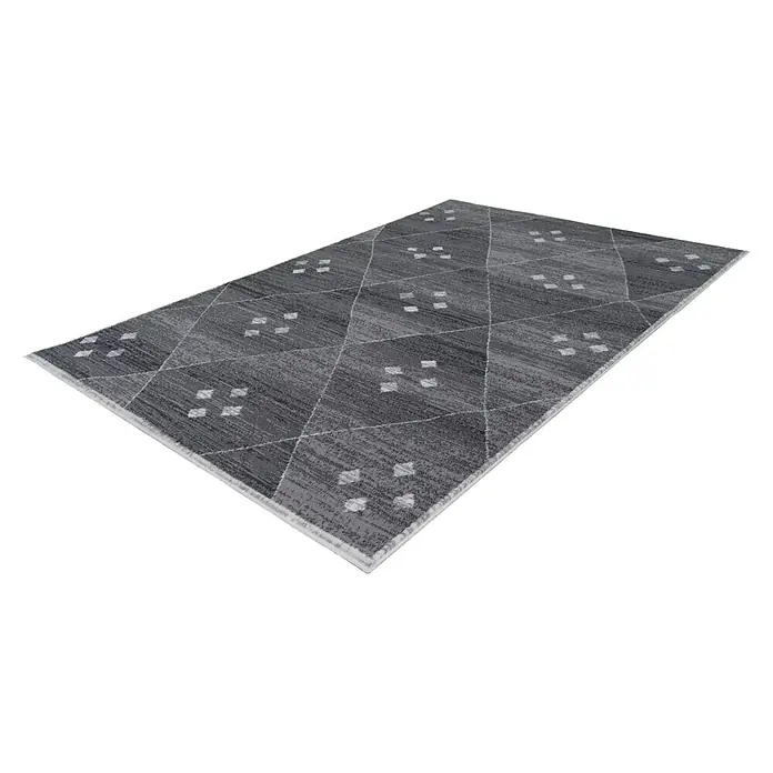 Kayoom Kurzflorteppich Vancouver - Grau, 170 x 120 cm, 100 % Polypropylen - Linke Seitenansicht