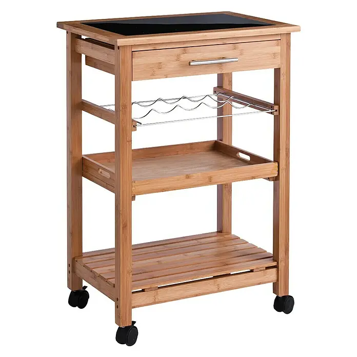 Zeller Present Carro de cocina - L x An x Al: 40 x 58 x 85 cm, Bambú