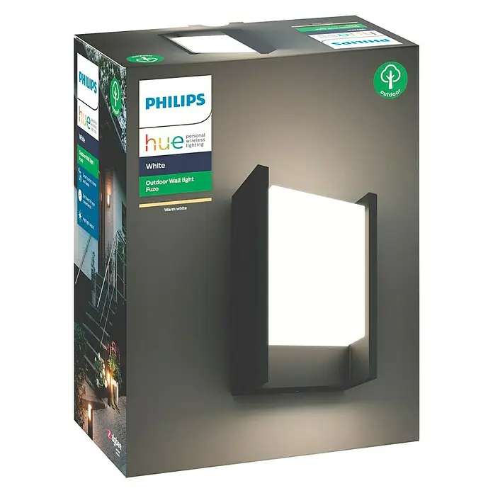 Philips Hue Aplique exterior LED Fuzo rectangular - 15 W, 16,6 x 7,5 x 22,1 cm, IP44