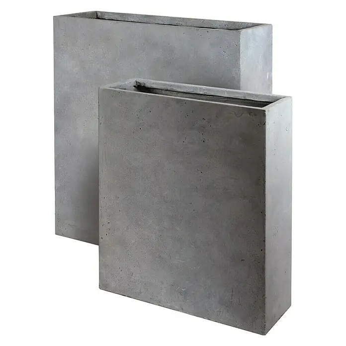 Mega Collections Plantenpotset - Samengesteld materiaal, Grijs - Vooraanzicht