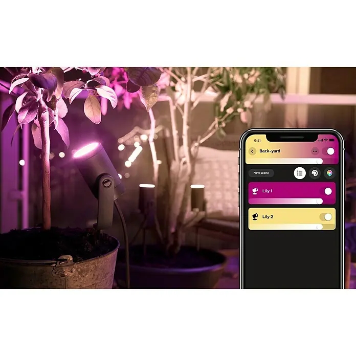 Philips Hue Foco LED de jardín Lily - 1 luz, 8 W, Color de luz: RGB, IP65