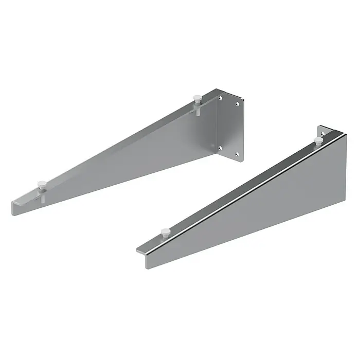 Soporte para lavabo invisible - Largo: 43 cm, Acero inoxidable, Plateado